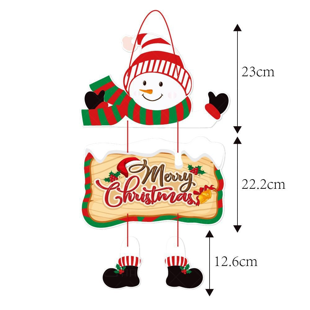 Christmas Porch Door Hanging Banner Christmas Paper Door Decorative Flags