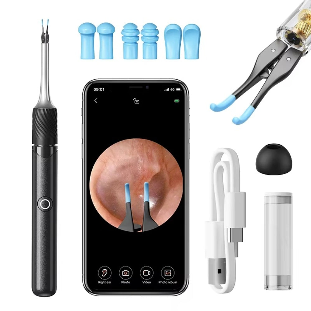 Visual Ear Cleaner with Camera, Ear Pick & Tweezers, 6 Ear Spoons