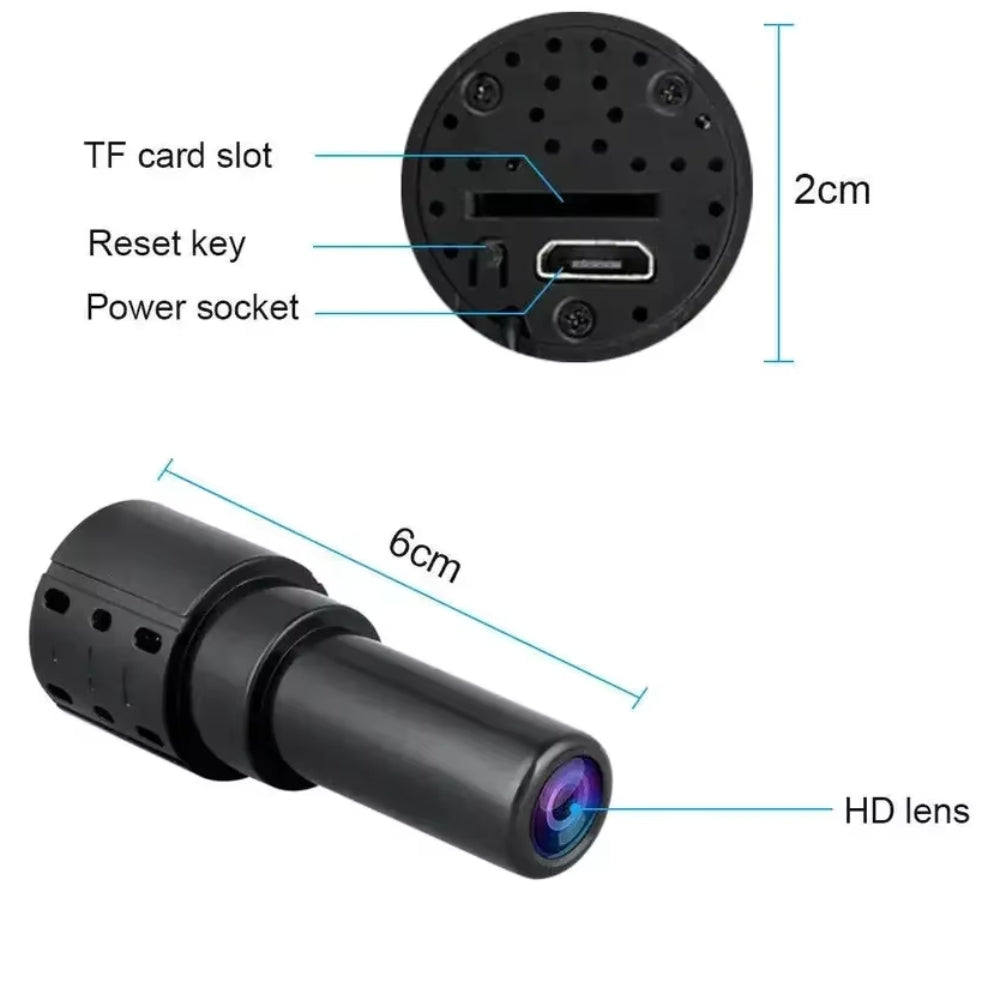 2MP WiFi Mini Camera with Loop Recording & Mobile App Control