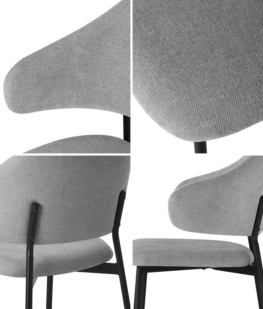 4pcs Dining Chairs Tub Fabric Grey
