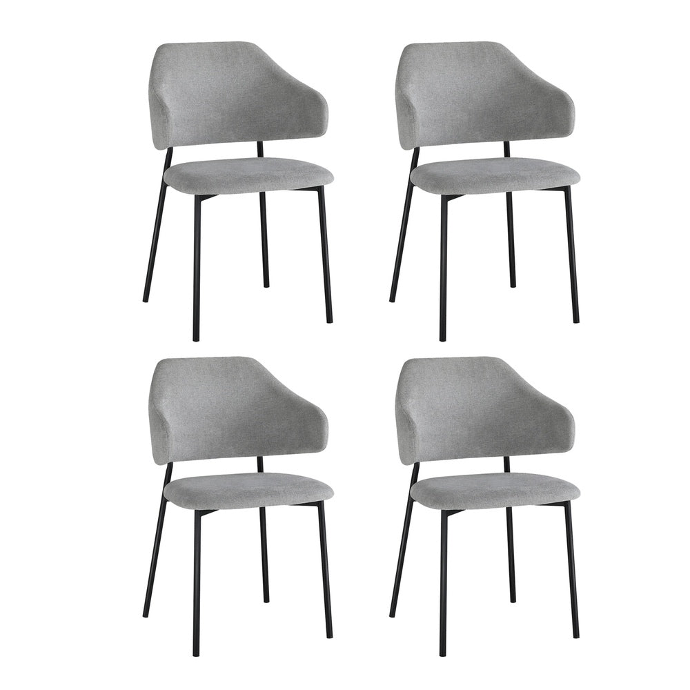 4pcs Dining Chairs Tub Fabric Grey