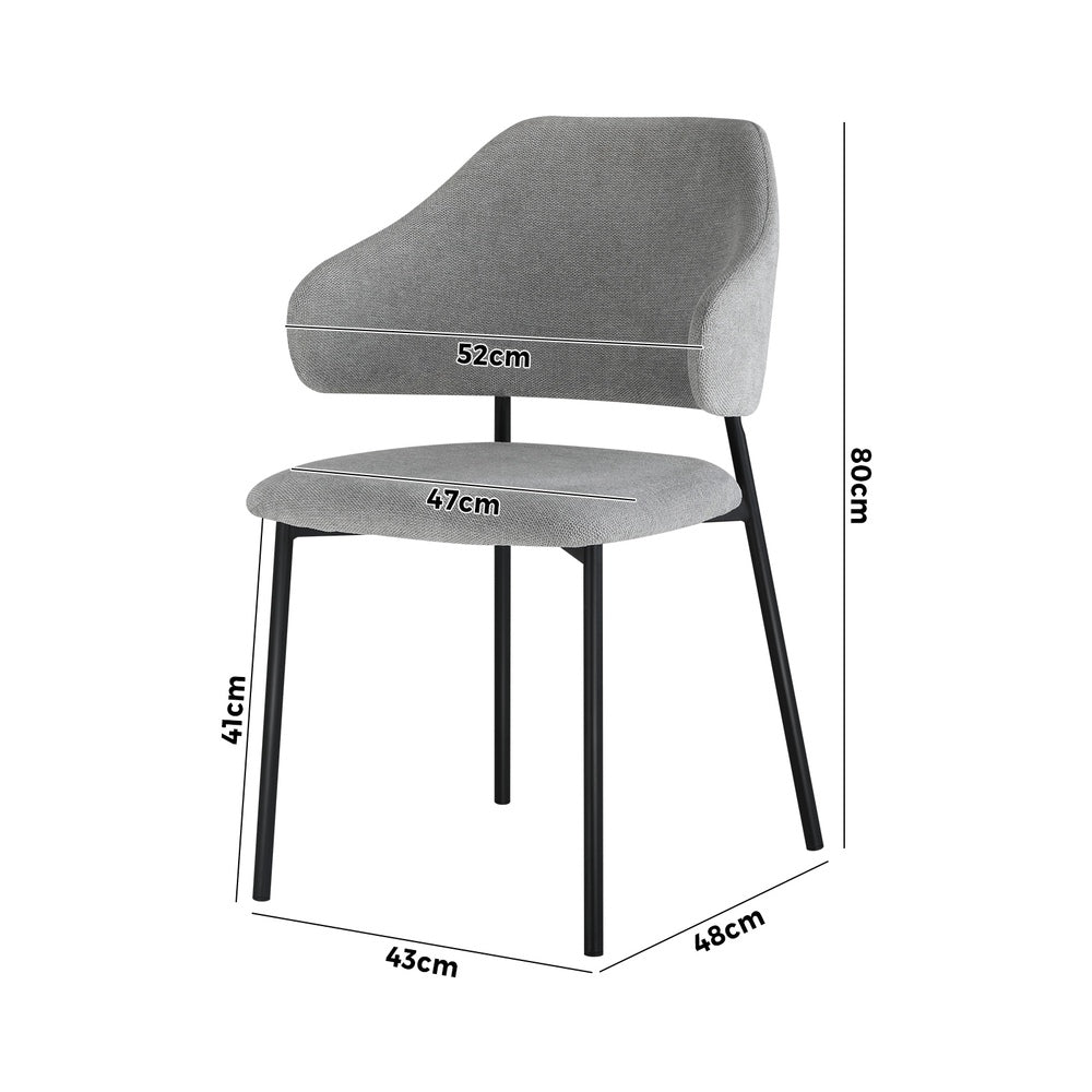4pcs Dining Chairs Tub Fabric Grey