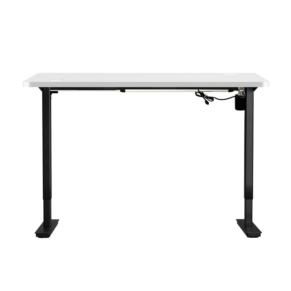 Electric Standing Desk Single Motor 150cm Black and White