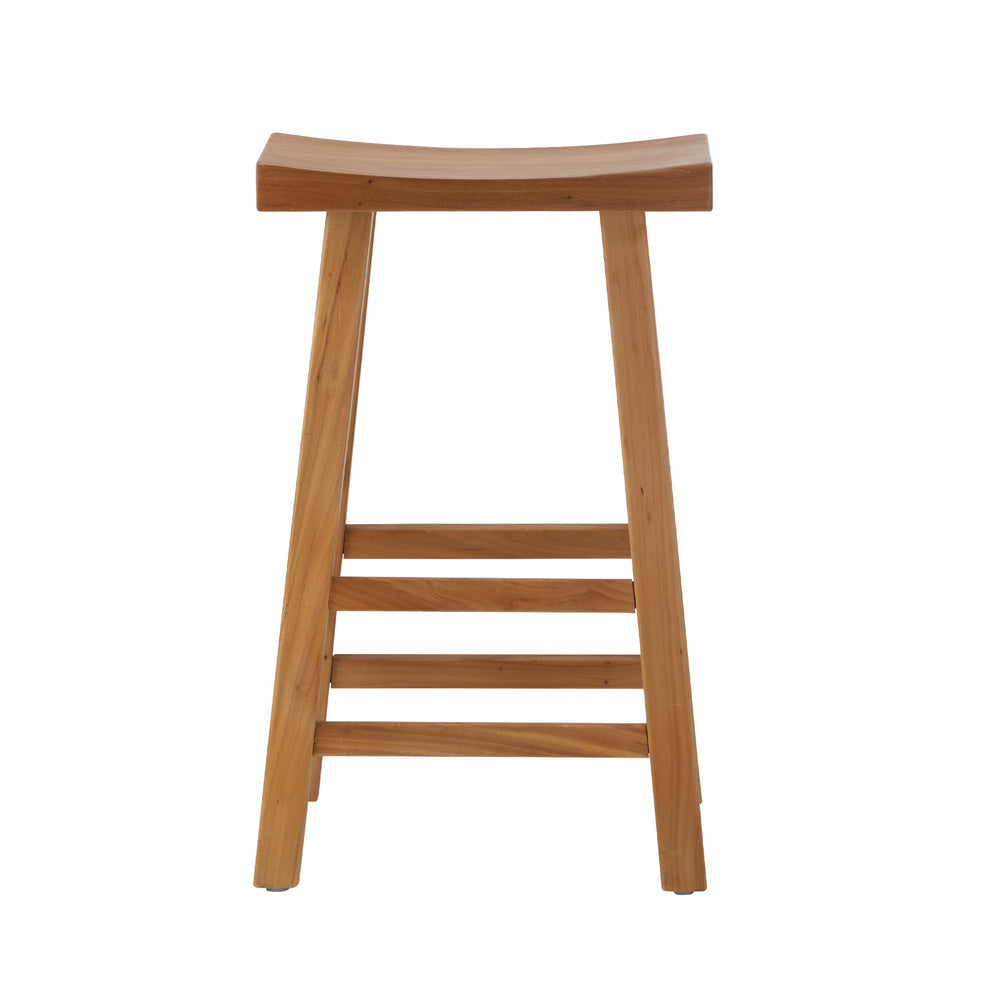 2 pcs Wooden Bar Stools Counter Height Natural