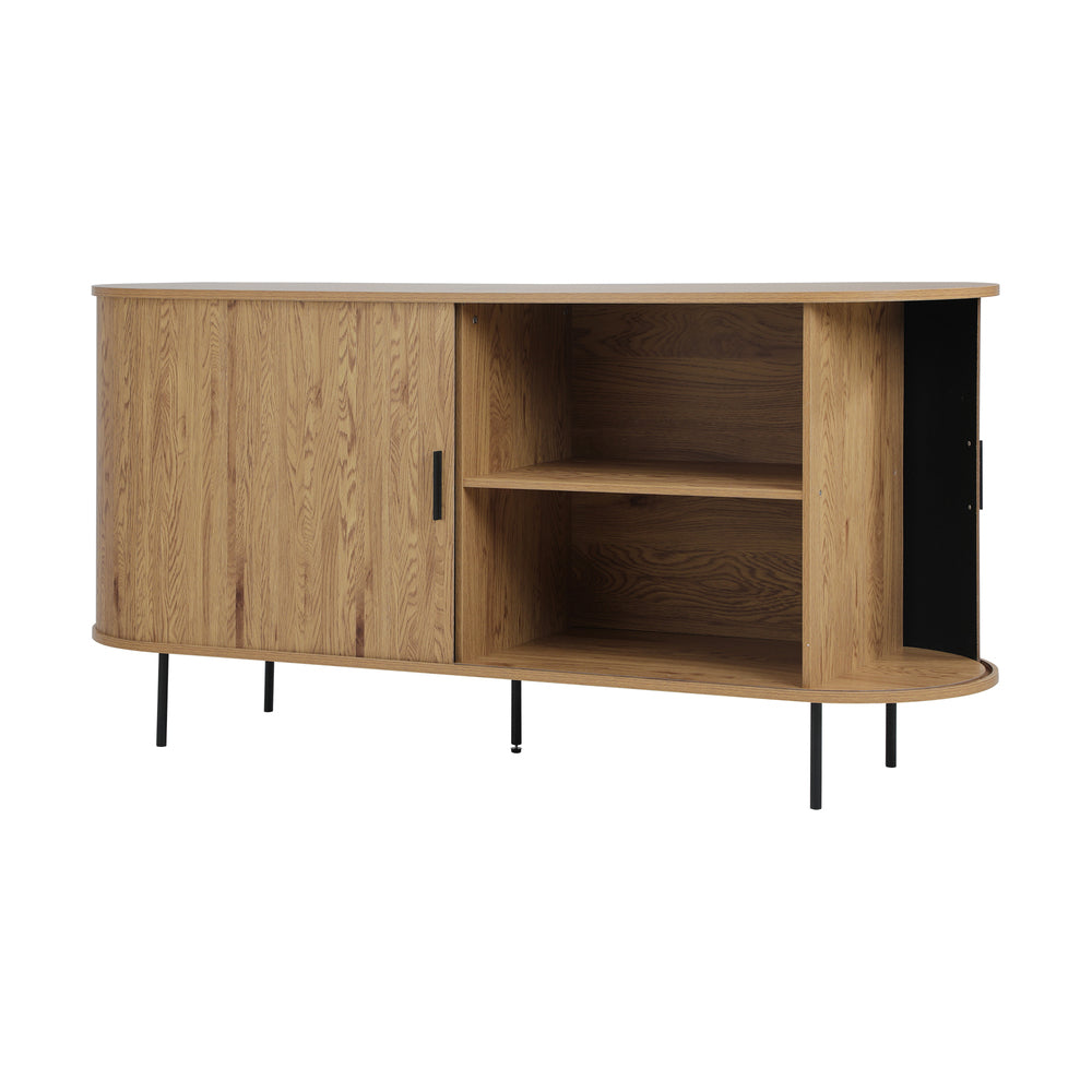 Natural Buffet Sideboard Pantry Cabinet with Sliding Doors