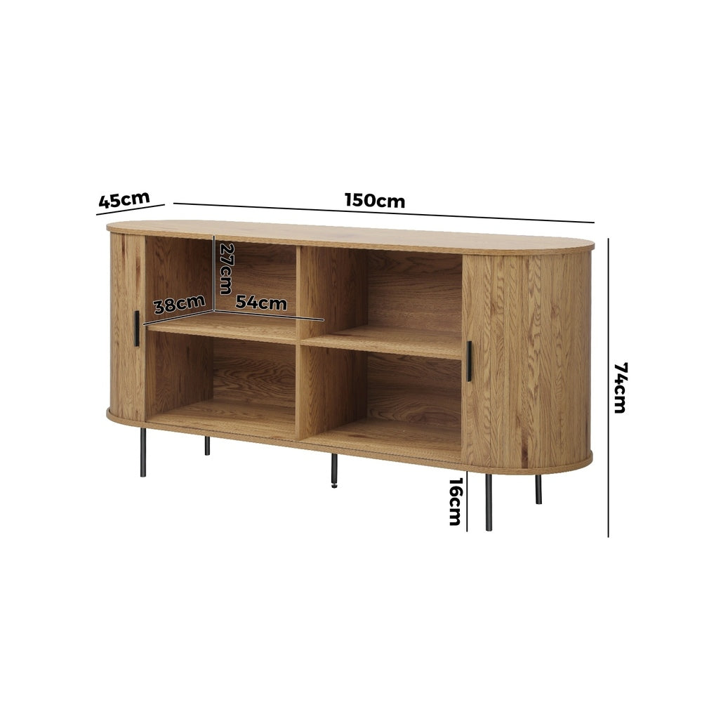 Natural Buffet Sideboard Pantry Cabinet with Sliding Doors