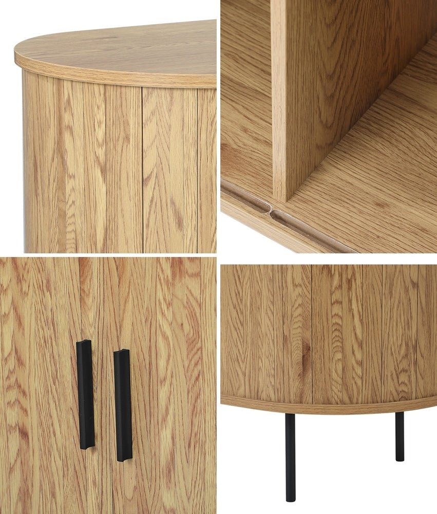 Natural Buffet Sideboard Pantry Cabinet with Sliding Doors
