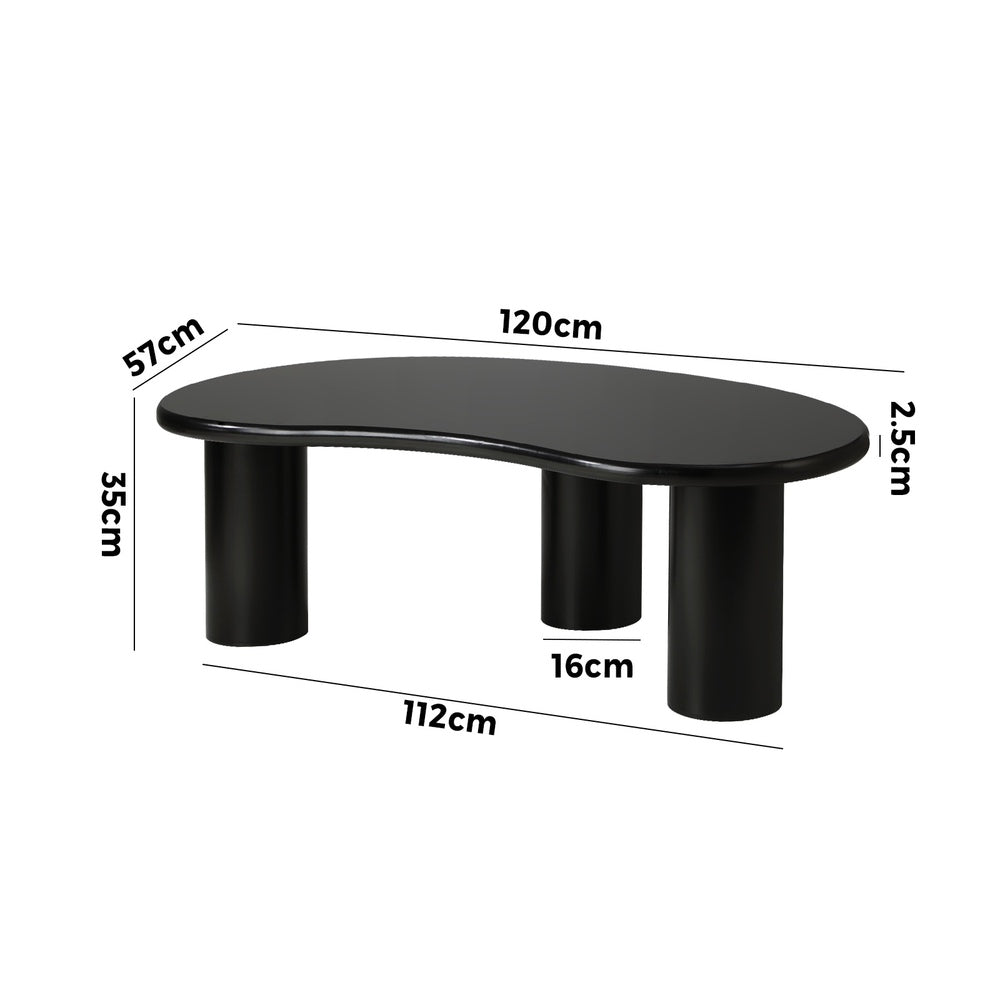 Black Irregular Coffee Table Café Desk
