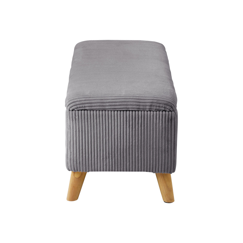 Grey Large Polyester Storage Ottoman Blanket Box