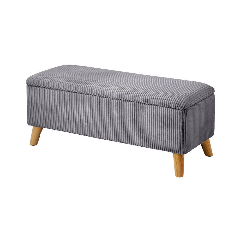 Grey Large Polyester Storage Ottoman Blanket Box