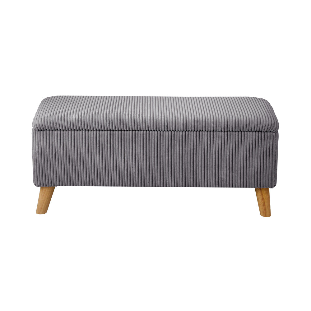 Grey Large Polyester Storage Ottoman Blanket Box