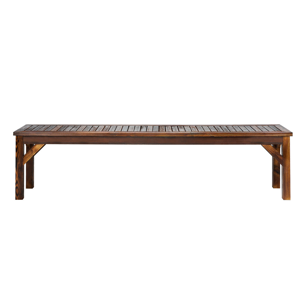 Wooden Garden Patio Bench with Slatted Outdoor Seat