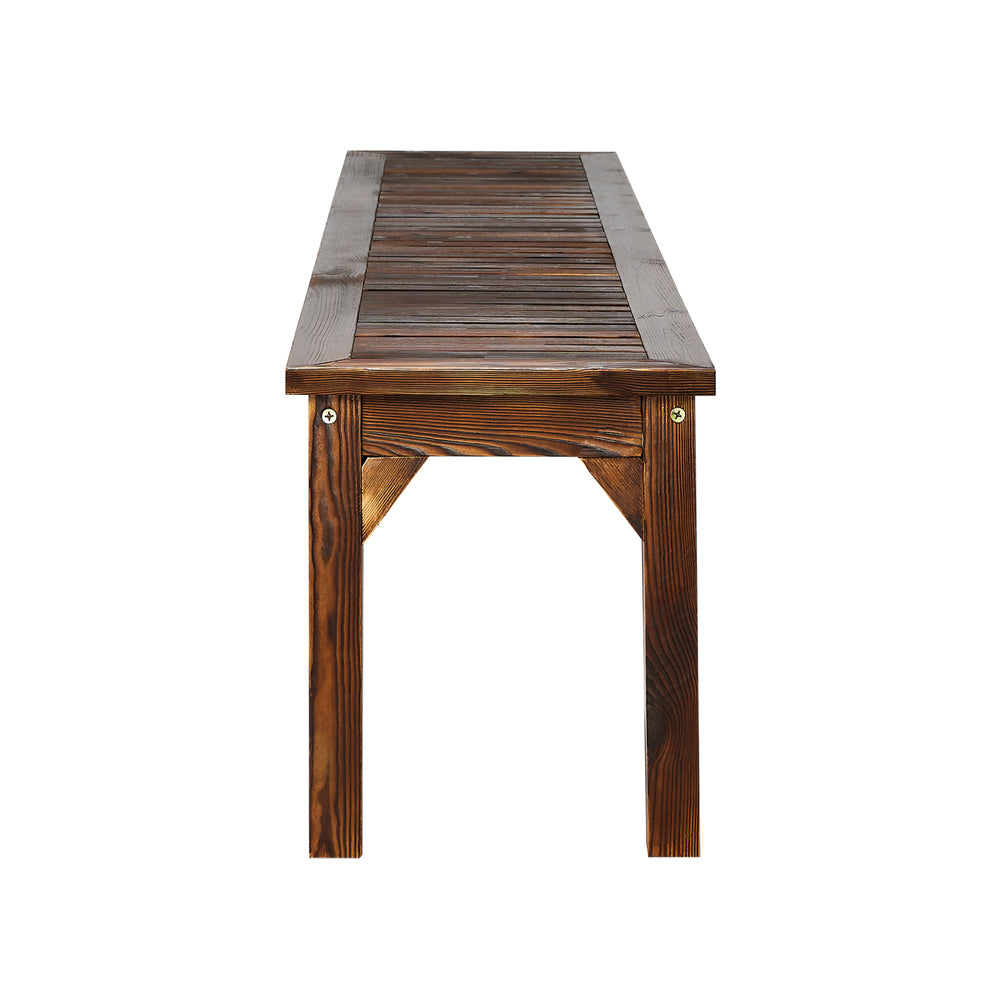 Wooden Garden Patio Bench with Slatted Outdoor Seat