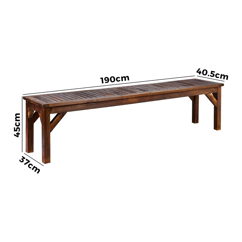 Wooden Garden Patio Bench with Slatted Outdoor Seat