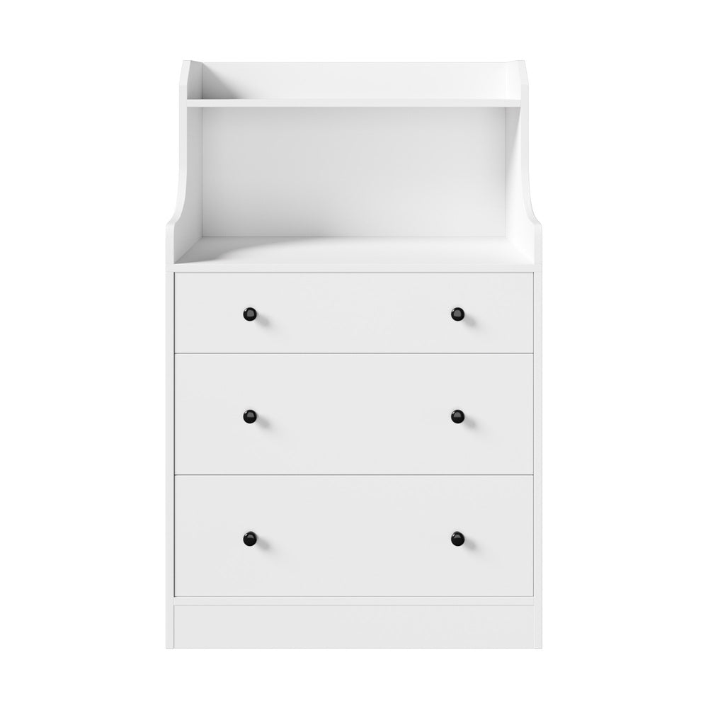 White Sideboard Buffet Cupboard with 3 Drawers