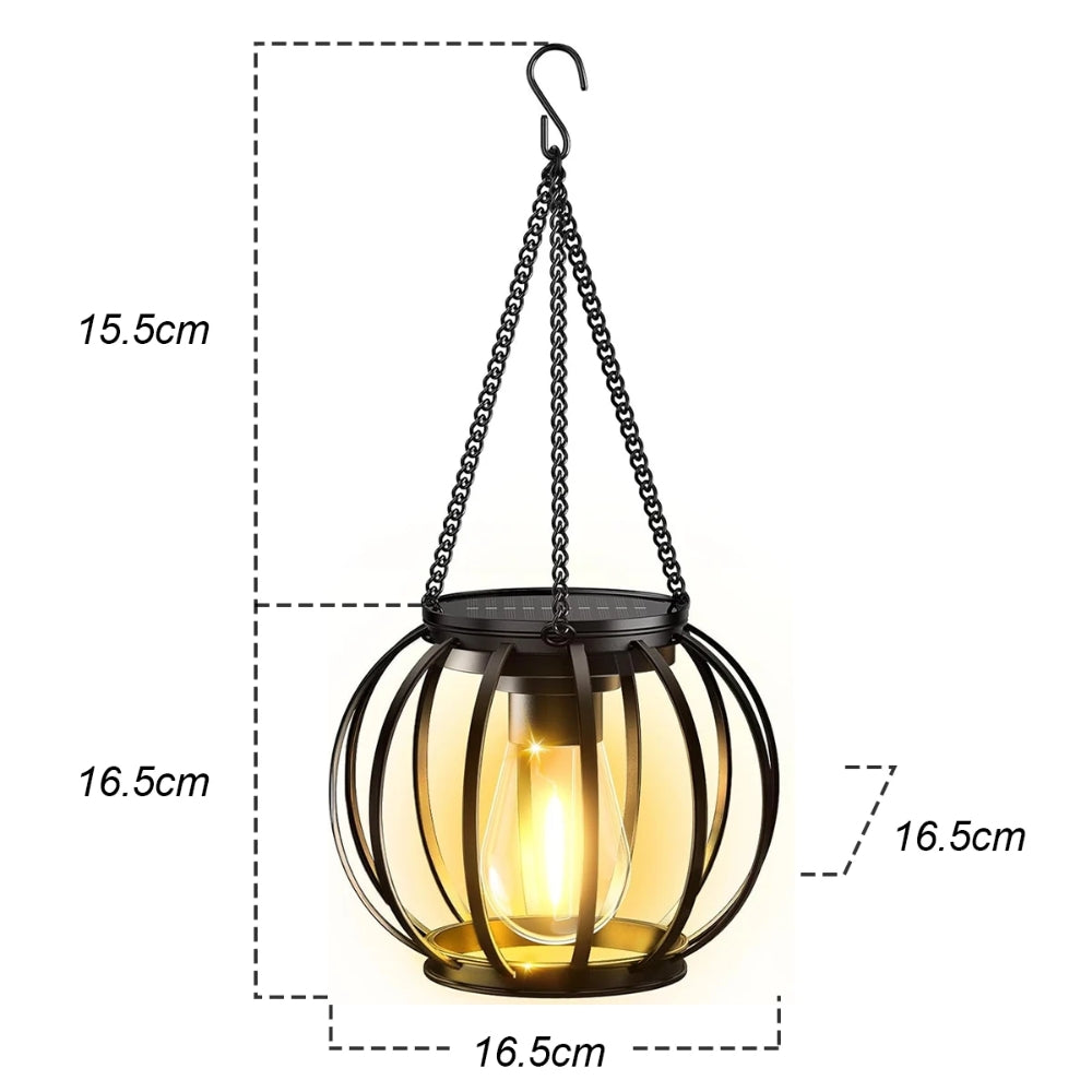 Solar Lantern Outdoor Waterproof Retro Iron Art Decoration Lighting