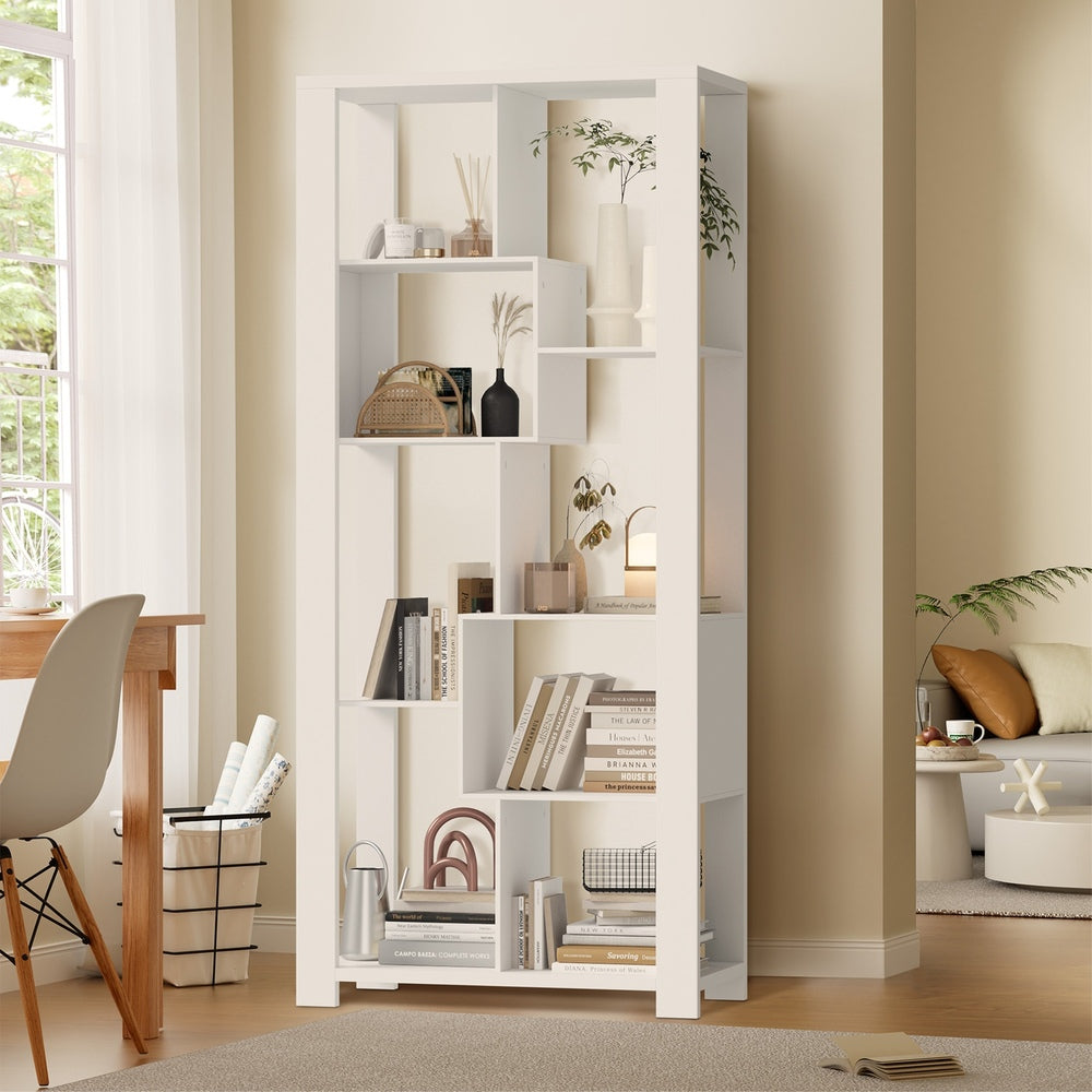 White Open Multi-Tier Display Shelf