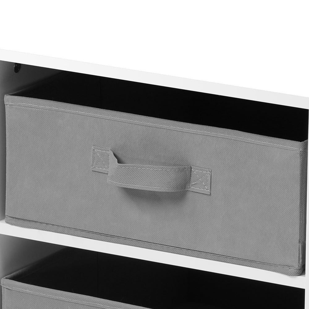 White and Grey Kids Table and Chair Set with Storage Bins