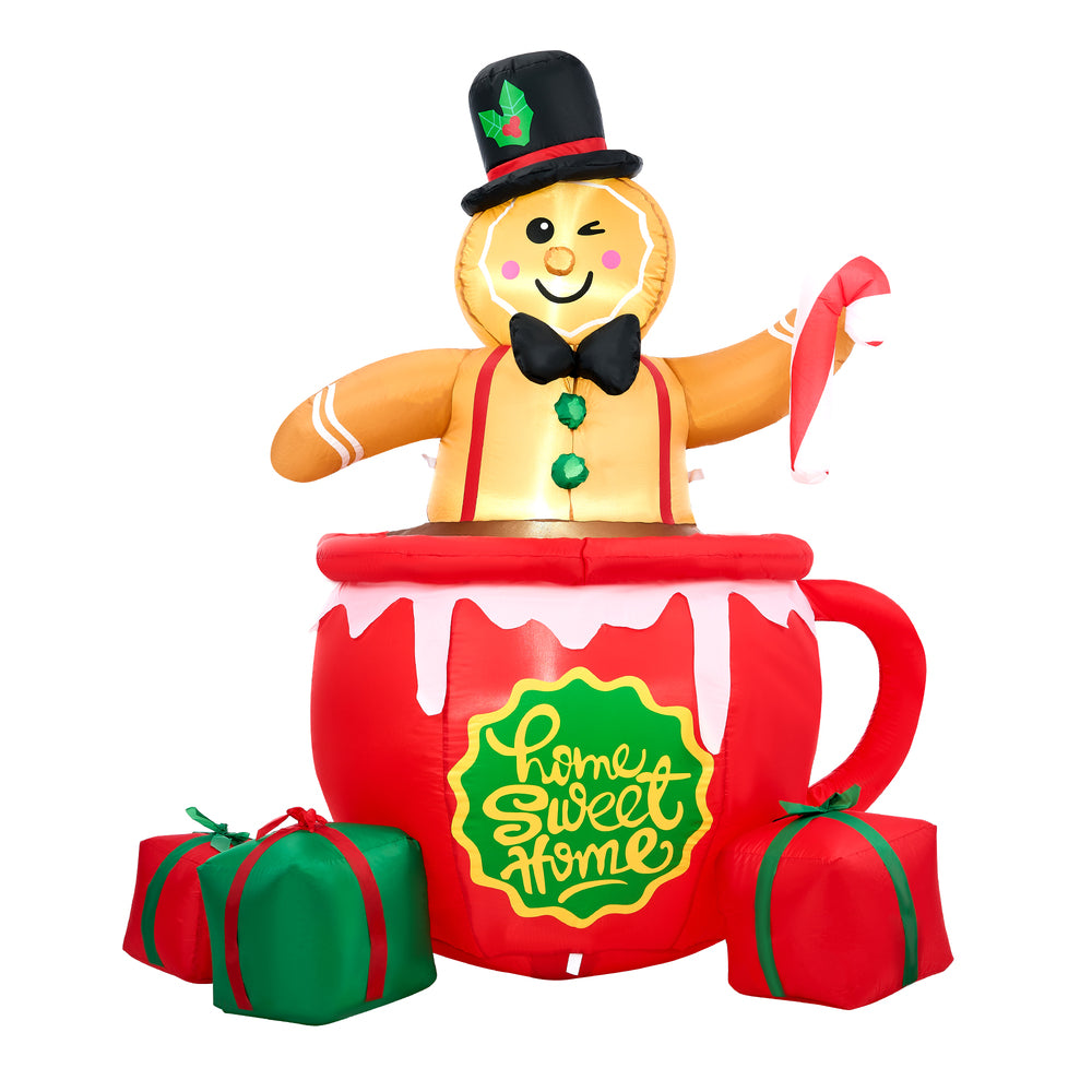 Christmas Inflatable Gingerbread Man with LED Lights