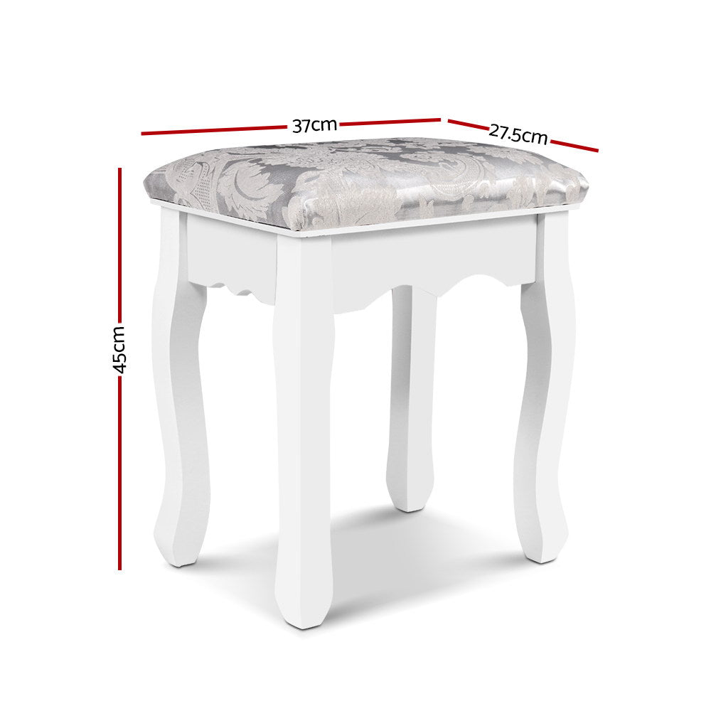 Velvet White Dressing Stool