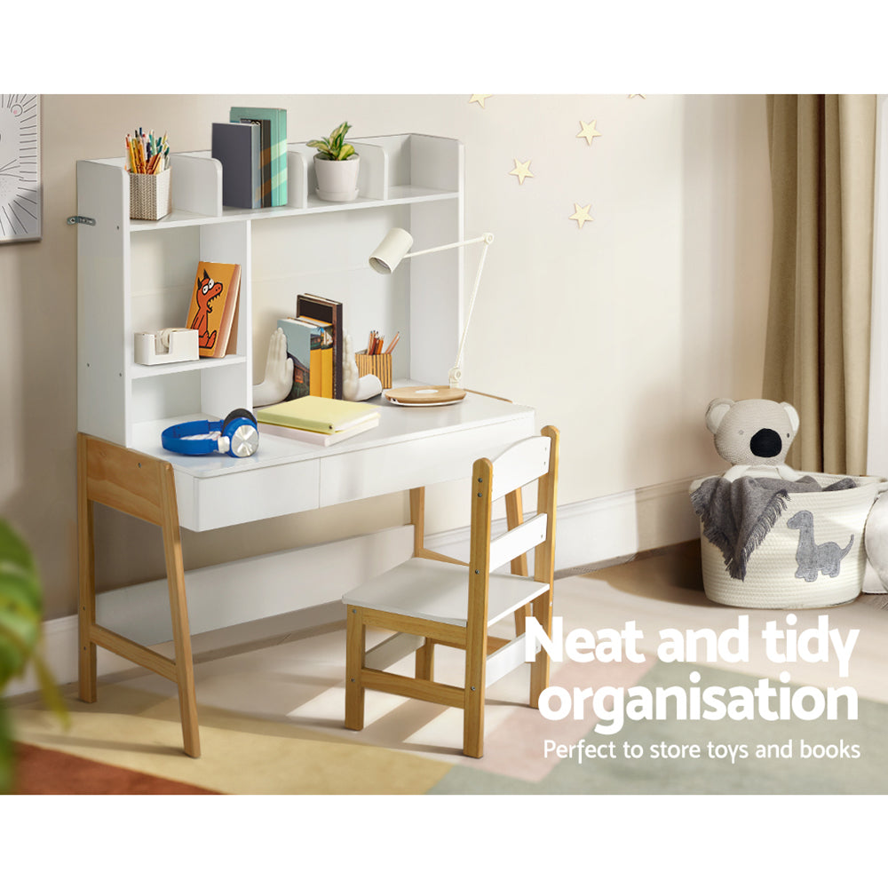 Keezi 2PCS Kids Table and Chairs Set Study & Storage Desk