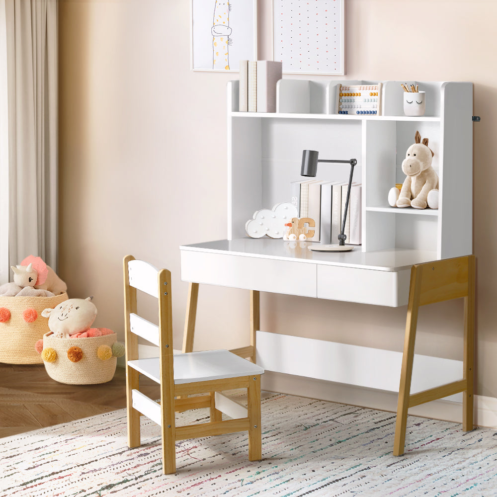 Keezi 2PCS Kids Table and Chairs Set Study & Storage Desk