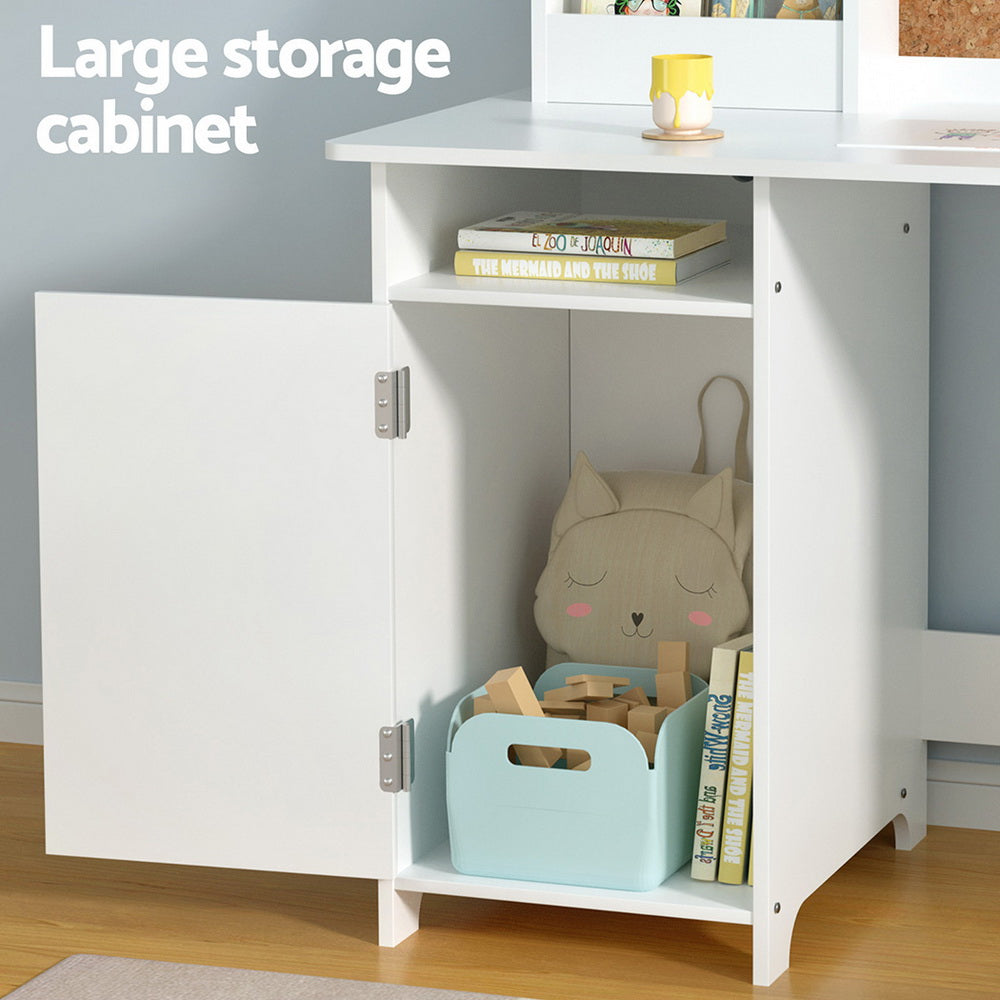 Keezi Kids Table and Chair with Cabinet Storage