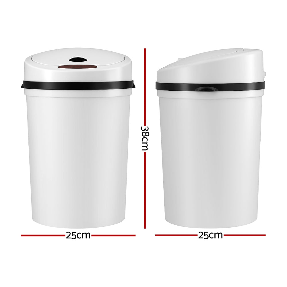 9L Sensor Bin Motion Rubbish Bins Kitchen Automatic Trash Can White