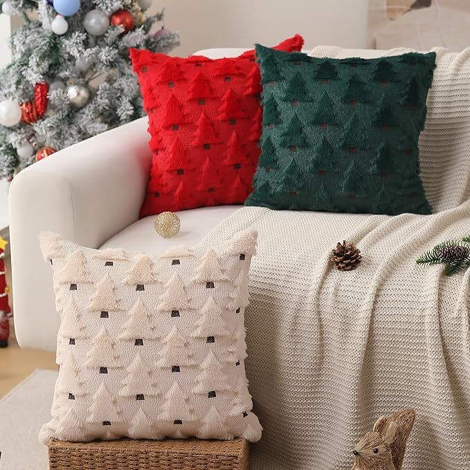 Green Christmas Throw Pillow Cover