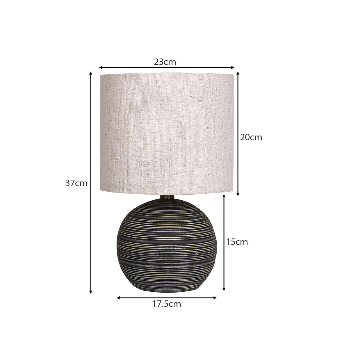Sarantino Ceramic Table Lamp Striped Pattern