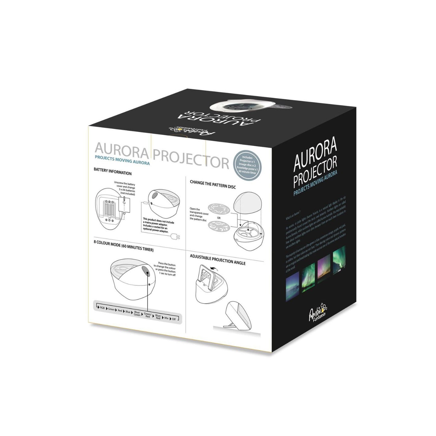 Aurora Projector Moving Night Light 8 Colour Mode