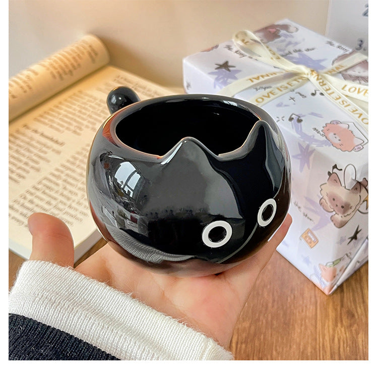 Black Ceramic Cat Mug