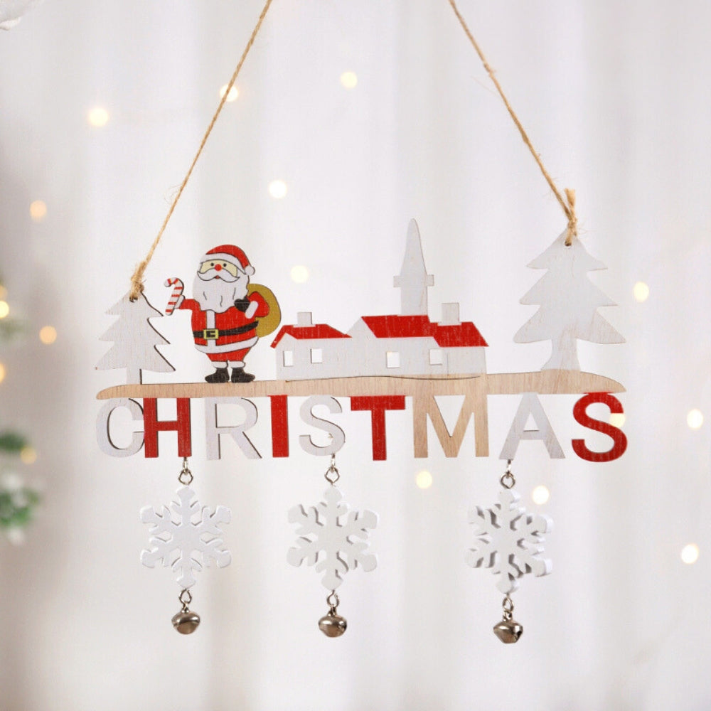 Gnome Santa Claus Wooden Hanging Ornament