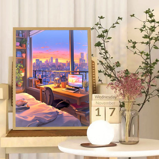 LED Light Painting Comic Style LED Painting Lamp Modern Home Gift