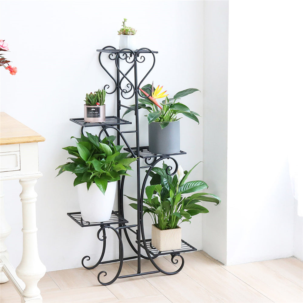 5 Tier Metal Plant Stand Shelf Anti Rust Iron Garden Flower Pot