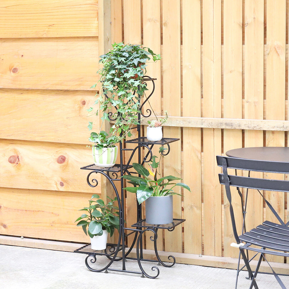 5 Tier Metal Plant Stand Shelf Anti Rust Iron Garden Flower Pot