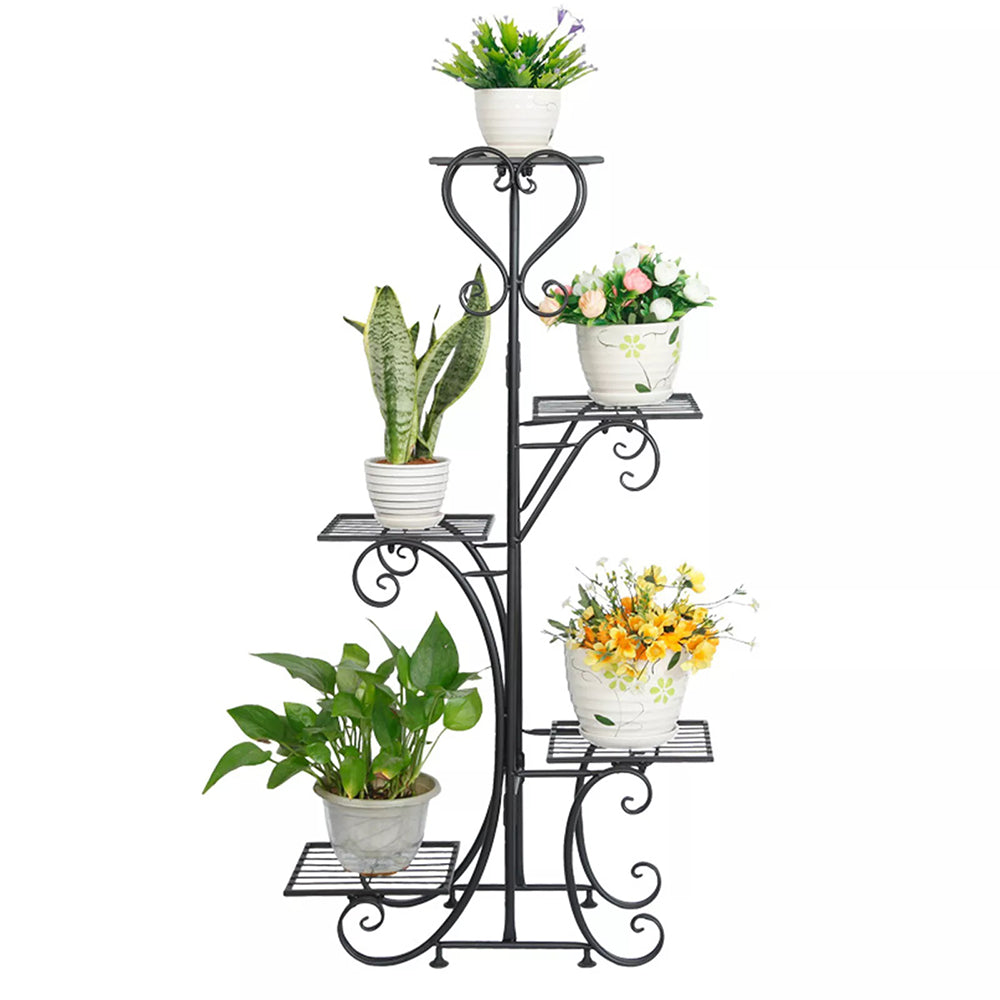 5 Tier Metal Plant Stand Shelf Anti Rust Iron Garden Flower Pot
