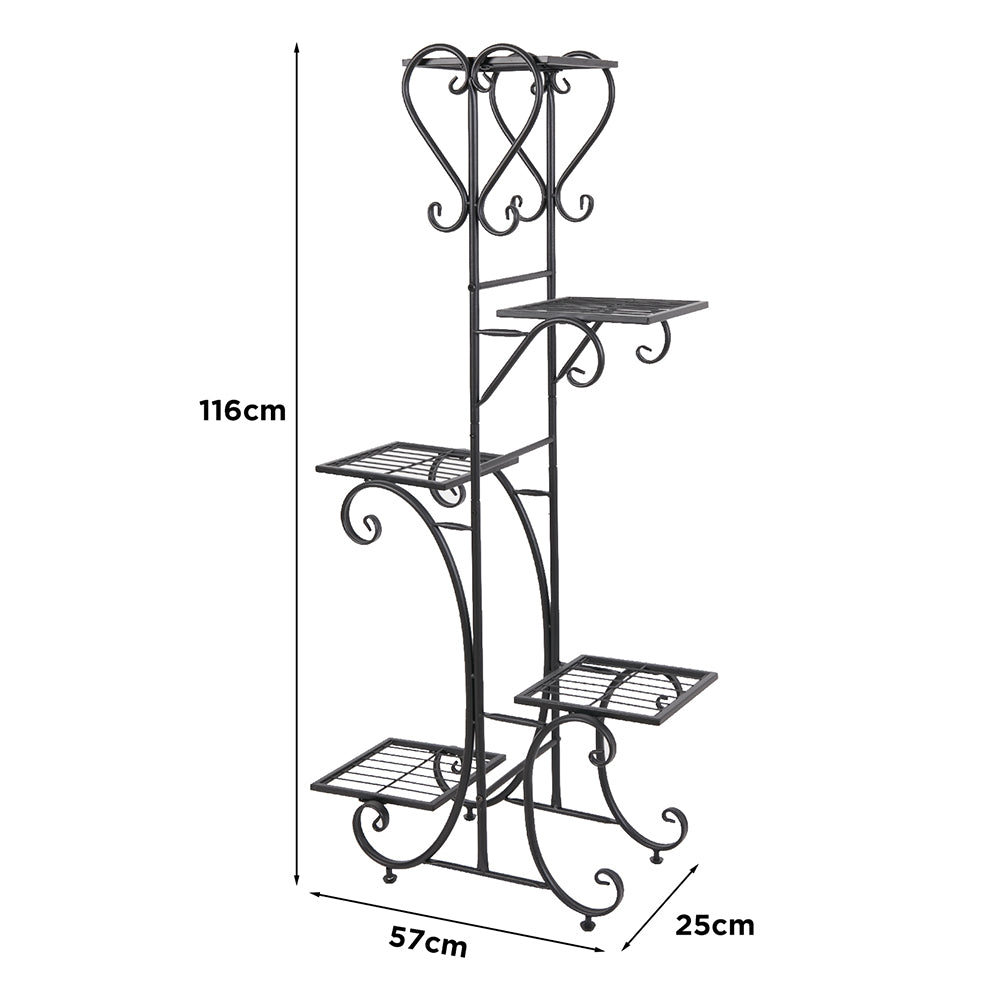 5 Tier Metal Plant Stand Shelf Anti Rust Iron Garden Flower Pot