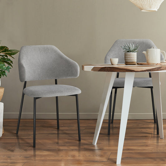 4pcs Dining Chairs Tub Fabric Grey