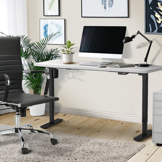 Electric Standing Desk Single Motor 120cm Black and White