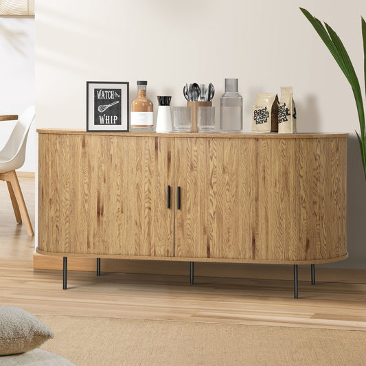 Natural Buffet Sideboard Pantry Cabinet with Sliding Doors