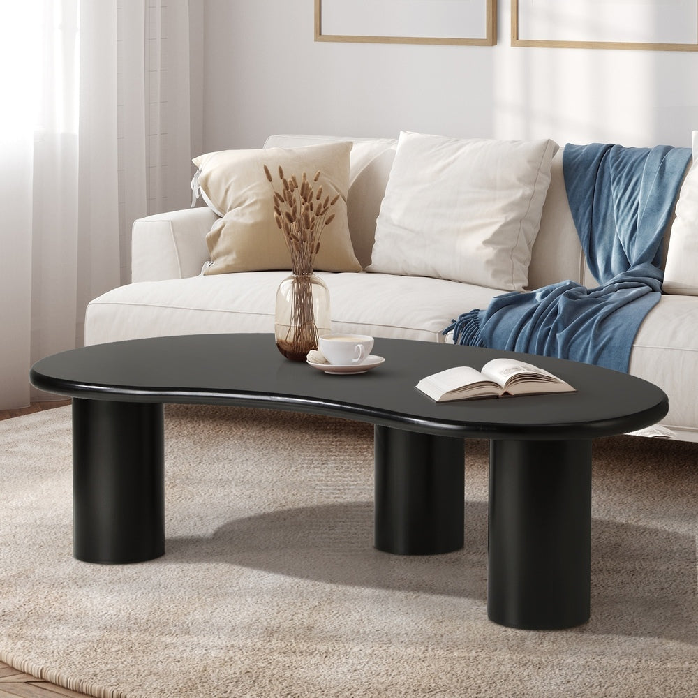 Black Irregular Coffee Table Café Desk