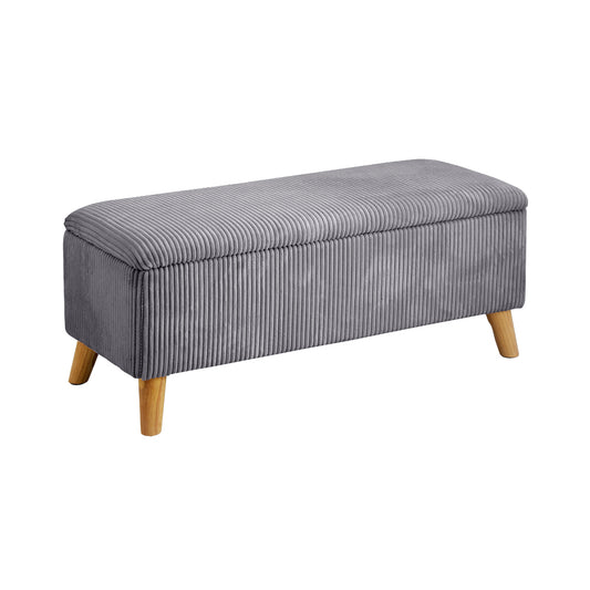 Grey Large Polyester Storage Ottoman Blanket Box