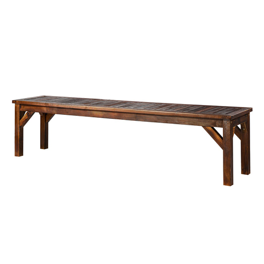 Wooden Garden Patio Bench with Slatted Outdoor Seat