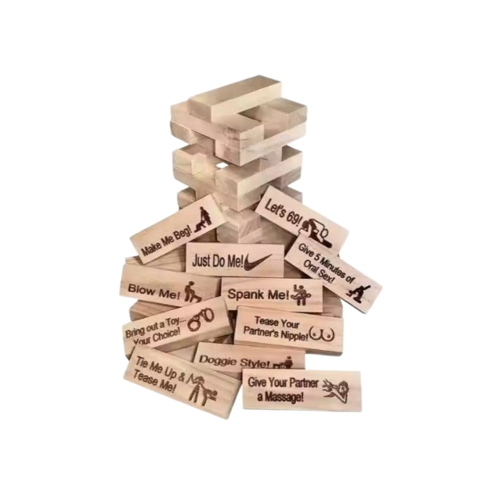 Valentine Tumbling Tower Stacking Blocks Game For Adults Couples Night Party