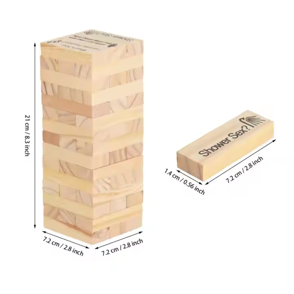 Valentine Tumbling Tower Stacking Blocks Game For Adults Couples Night Party