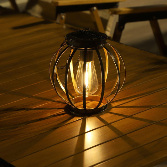 Waterproof Retro Iron Solar Lantern - Outdoor