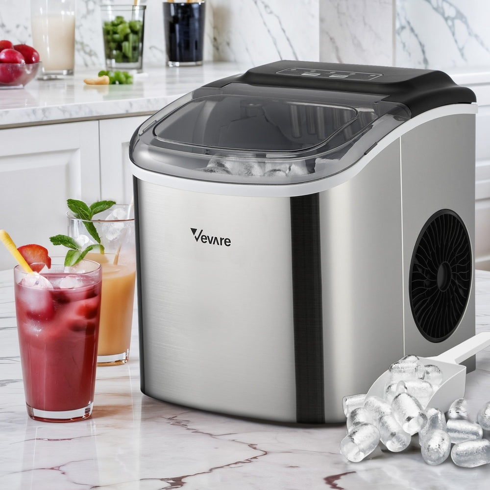 Stainless Steel Portable Ice Maker with Ice Cube Scoop