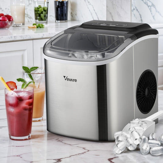 Stainless Steel Portable Ice Maker with Ice Cube Scoop