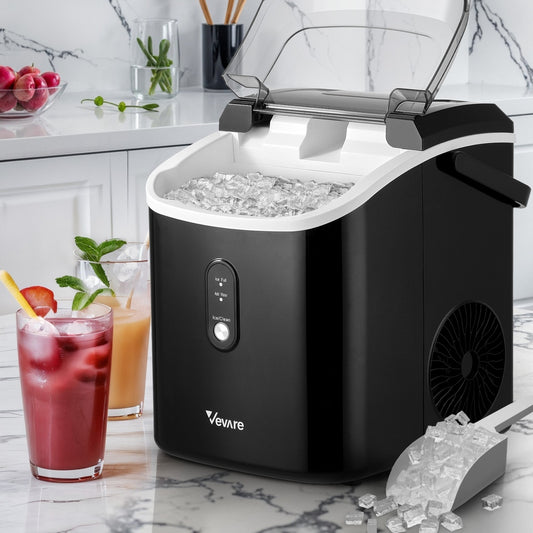 Black Nugget Portable Ice Maker with Ice Cube Scoop 15kg